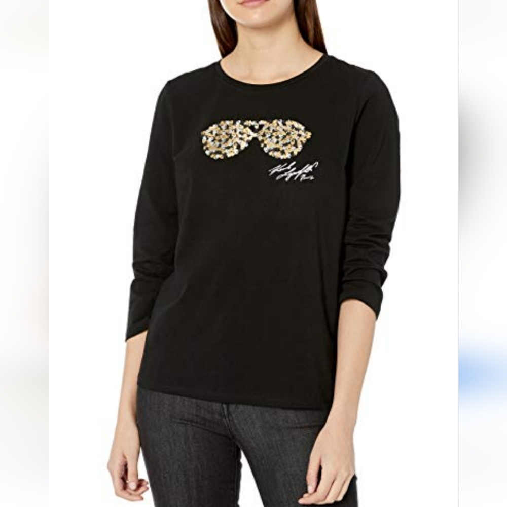 KARL LAGERFELD Hoodie Gold Accents